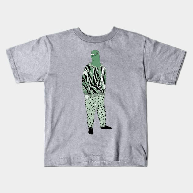 Pigeon head Kids T-Shirt by Anna Dietzel